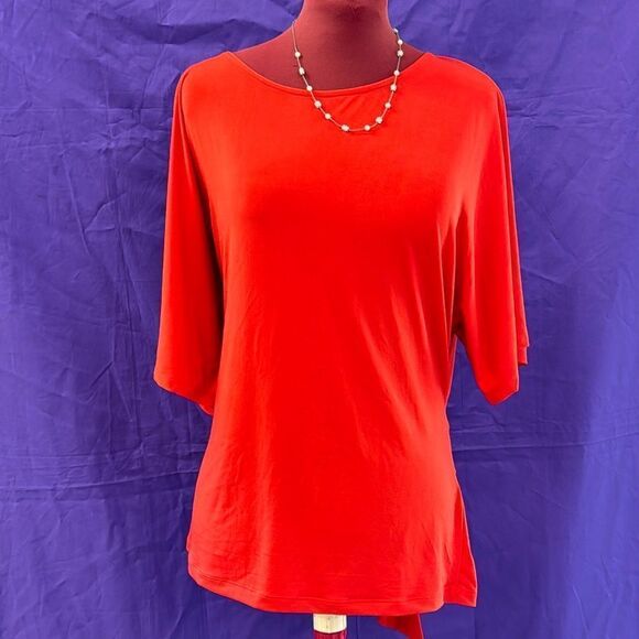 Long Tall Sally pumpkin tie front top - Picture 1 of 5